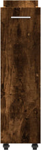 vidaXL - Kast - met - wieltjes - 60x22x79 - bewerkt - hout - gerookt - eikenkleurig