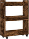 vidaXL - Kast - met - wieltjes - 60x22x79 - bewerkt - hout - gerookt - eikenkleurig