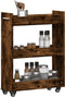 vidaXL - Kast - met - wieltjes - 60x22x79 - bewerkt - hout - gerookt - eikenkleurig