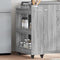 vidaXL - Kast - met - wieltjes - 60x22x79 - bewerkt - hout - grijs - sonoma