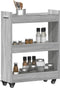 vidaXL - Kast - met - wieltjes - 60x22x79 - bewerkt - hout - grijs - sonoma