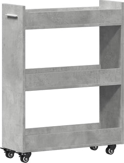 vidaXL - Kast - met - wieltjes - 60x22x79 - bewerkt - hout - betongrijs