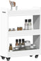 vidaXL - Kast - met - wieltjes - 60x22x79 - bewerkt - hout - wit