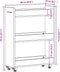 vidaXL - Kast - met - wieltjes - 60x22x79 - bewerkt - hout - wit