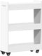 vidaXL - Kast - met - wieltjes - 60x22x79 - bewerkt - hout - wit