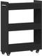vidaXL - Kast - met - wieltjes - 60x22x79 - bewerkt - hout - zwart