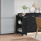 vidaXL - Kast - met - wieltjes - 60x22x79 - bewerkt - hout - zwart
