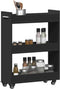 vidaXL - Kast - met - wieltjes - 60x22x79 - bewerkt - hout - zwart