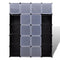 vidaXL - Kast - modulair - met - 14 - vakken - 37x146x180,5 - cm - zwart - en - wit