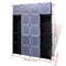vidaXL - Kast - modulair - met - 14 - vakken - 37x146x180,5 - cm - zwart - en - wit
