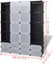 vidaXL - Kast - modulair - met - 18 - vakken - 37x146x180,5 - cm - zwart - en - wit