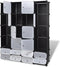 vidaXL - Kast - modulair - met - 18 - vakken - 37x146x180,5 - cm - zwart - en - wit