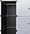 vidaXL - Kast - modulair - met - 18 - vakken - 37x146x180,5 - cm - zwart - en - wit
