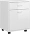 vidaXL - Kast - verrijdbaar - 45x38x54 - cm - spaanplaat - hoogglans - wit