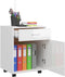 vidaXL - Kast - verrijdbaar - 45x38x54 - cm - spaanplaat - hoogglans - wit