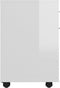 vidaXL - Kast - verrijdbaar - 45x38x54 - cm - spaanplaat - hoogglans - wit