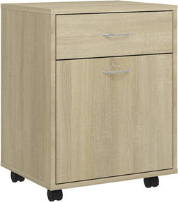 vidaXL - Kast - verrijdbaar - 45x38x54 - cm - spaanplaat - sonoma - eikenkleurig