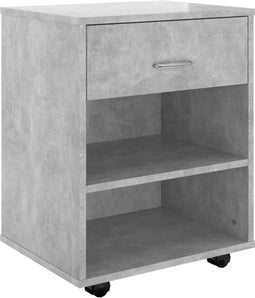 vidaXL - Kast - verrijdbaar - 46x36x59 - cm - spaanplaat - betongrijs