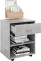 vidaXL - Kast - verrijdbaar - 46x36x59 - cm - spaanplaat - betongrijs