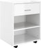 vidaXL - Kast - verrijdbaar - 46x36x59 - cm - spaanplaat - hoogglans - wit