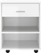 vidaXL - Kast - verrijdbaar - 46x36x59 - cm - spaanplaat - hoogglans - wit