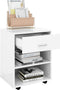 vidaXL - Kast - verrijdbaar - 46x36x59 - cm - spaanplaat - hoogglans - wit