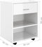 vidaXL - Kast - verrijdbaar - 46x36x59 - cm - spaanplaat - hoogglans - wit