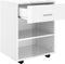 vidaXL - Kast - verrijdbaar - 46x36x59 - cm - spaanplaat - hoogglans - wit