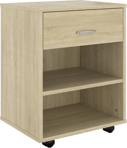 vidaXL - Kast - verrijdbaar - 46x36x59 - cm - spaanplaat - sonoma - eikenkleurig