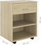 vidaXL - Kast - verrijdbaar - 46x36x59 - cm - spaanplaat - sonoma - eikenkleurig