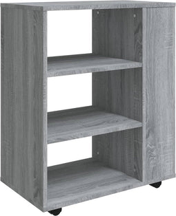 vidaXL - Kast - verrijdbaar - 60x35x75 - cm - bewerkt - hout - grijs - sonoma - eiken