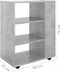 vidaXL - Kast - verrijdbaar - 60x35x75 - cm - spaanplaat - betongrijs