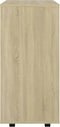 vidaXL - Kast - verrijdbaar - 60x35x75 - cm - spaanplaat - sonoma - eikenkleurig