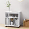 vidaXL - Kast - verrijdbaar - 60x45x60 - cm - spaanplaat - hoogglans - wit