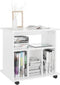 vidaXL - Kast - verrijdbaar - 60x45x60 - cm - spaanplaat - hoogglans - wit