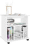 vidaXL - Kast - verrijdbaar - 60x45x60 - cm - spaanplaat - wit