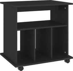 vidaXL - Kast - verrijdbaar - 60x45x60 - cm - spaanplaat - zwart