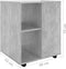 vidaXL - Kast - verrijdbaar - 60x53x72 - cm - spaanplaat - betongrijs