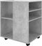 vidaXL - Kast - verrijdbaar - 60x53x72 - cm - spaanplaat - betongrijs