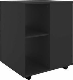 vidaXL - Kast - verrijdbaar - 60x53x72 - cm - spaanplaat - zwart