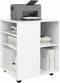 vidaXL - Kast - verrijdbaar - 60x53x75 - cm - spaanplaat - hoogglans - wit