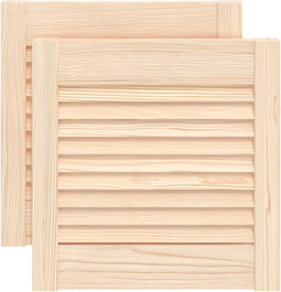 vidaXL - Kastdeuren - met - lamellen - 2 - st - 39,5x39,4 - cm - massief - grenenhout