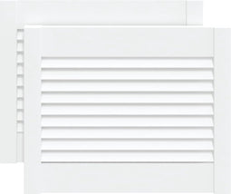 vidaXL - Kastdeuren - met - lamellen - 2 - st - 39,5x49,4 - cm - grenenhout - wit