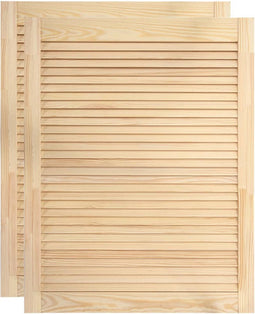 vidaXL - Kastdeuren - met - lamellen - 2 - st - 61,5x39,4 - cm - massief - grenenhout