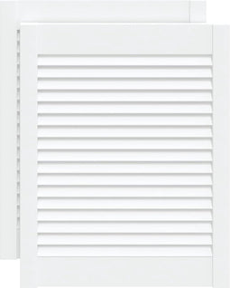 vidaXL - Kastdeuren - met - lamellen - 2 - st - 61,5x49,4 - cm - grenenhout - wit