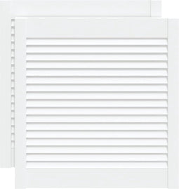 vidaXL - Kastdeuren - met - lamellen - 2 - st - 61,5x59,4 - cm - grenenhout - wit