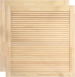 vidaXL - Kastdeuren - met - lamellen - 2 - st - 61,5x59,4 - cm - massief - grenenhout