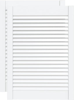 vidaXL - Kastdeuren - met - lamellen - 2 - st - 69x49,4 - cm - massief - grenenhout - wit