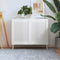 vidaXL - Kastdeuren - met - lamellen - 2 - st - 69x49,4 - cm - massief - grenenhout - wit