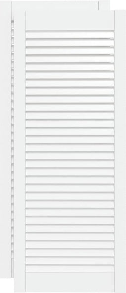 vidaXL - Kastdeuren - met - lamellen - 2 - st - 99,3x39,4 - cm - grenenhout - wit
